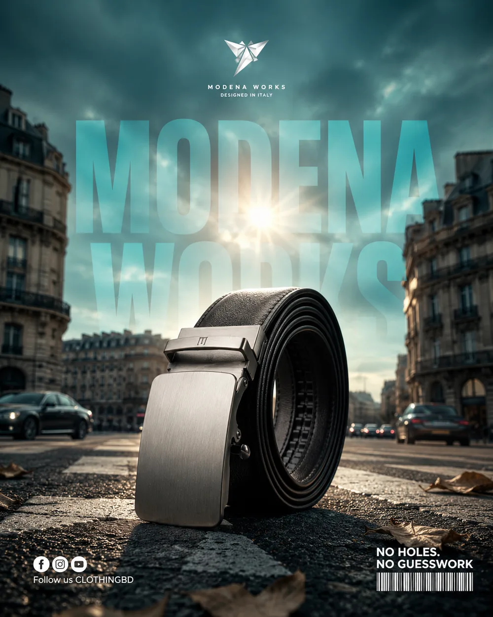 Modena Works street campaign — no holes, no guesswork