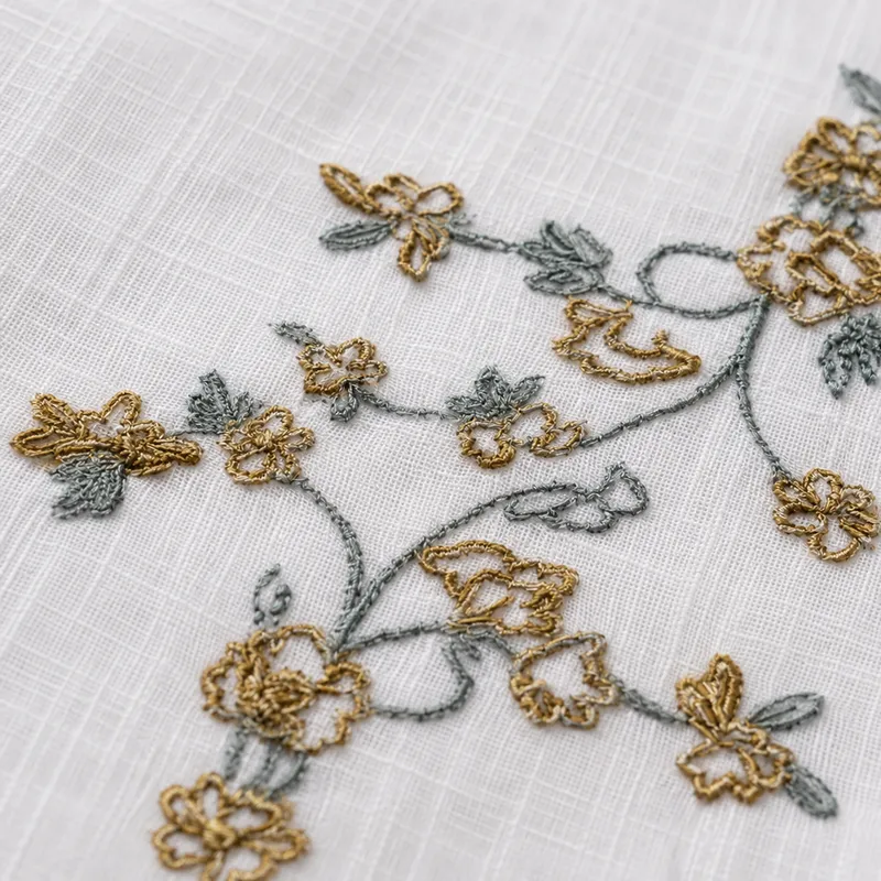 TOFY detail: Gold-thread florals